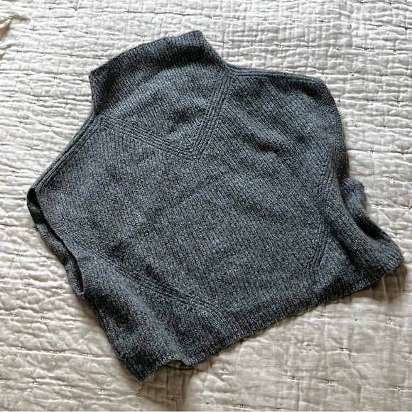 Anthropologie Cashmere Charcoal Crop Sweater Vest - Picture 6 of 12